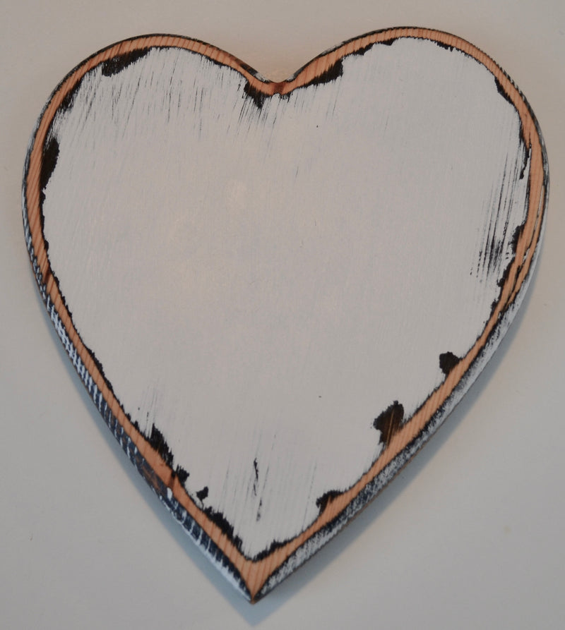 Heart Cutting Board, aged white,  handcrafted from Fir wood