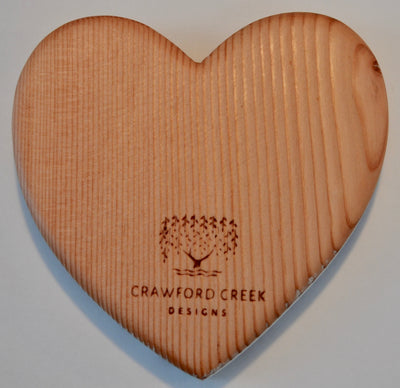 Cutting Board, traditional heart,  white,  handcrafted from Fir wood