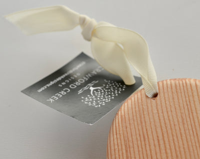 Small White Heart with pink ribbon