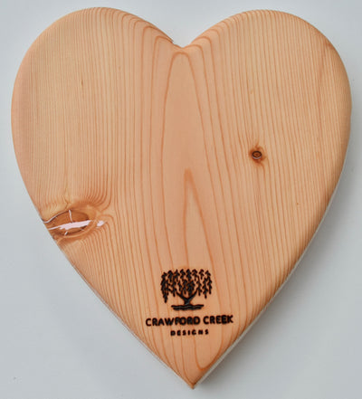 Heart Serving Board, pink,  handcrafted from Fir wood