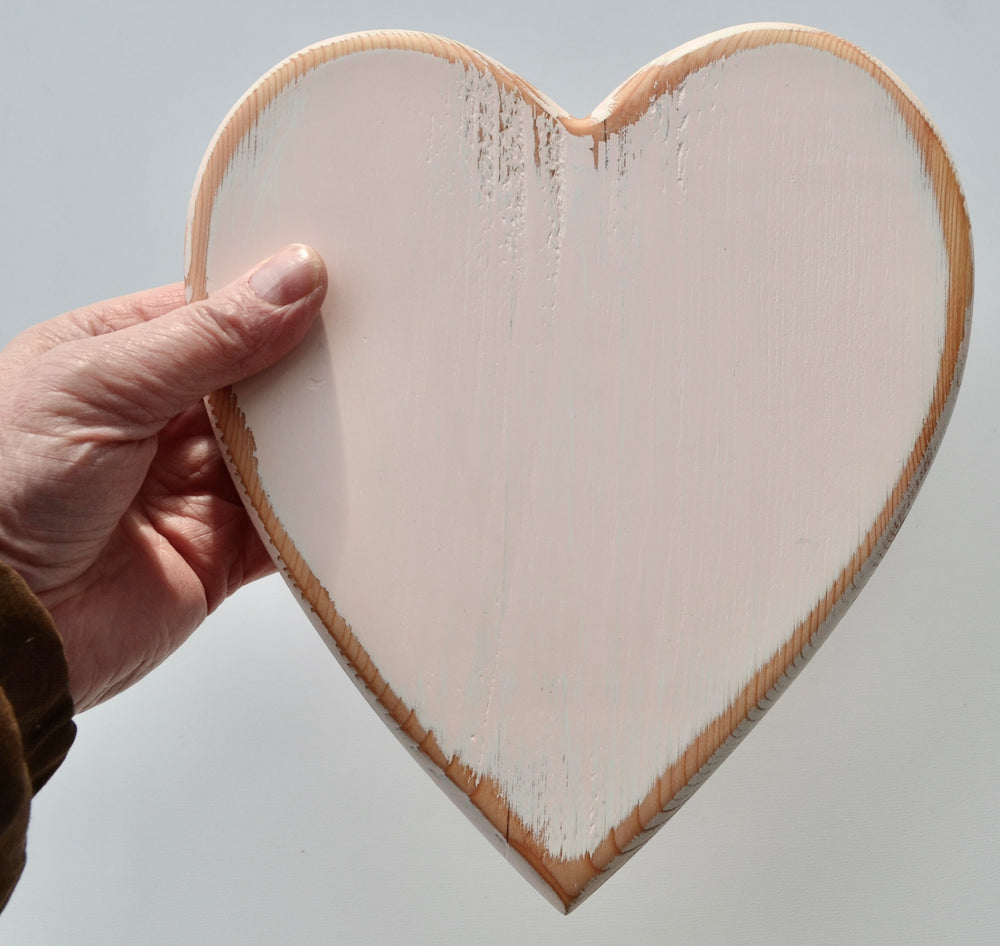 Heart Serving Board, pink,  handcrafted from Fir wood