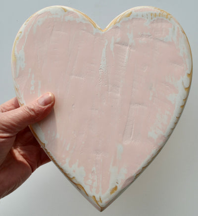Rustic Pink Serving Board, Heart,   handcrafted from Fir wood