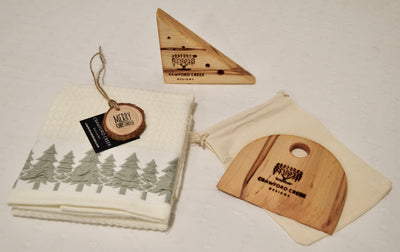 Holiday Plus Kitchen Bundle: Maple Herb Stripper + Maple Pastry Scraper  + Cotton Tea Towel