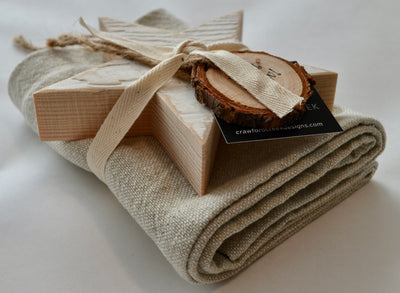 Holiday Cheer Bundle:l Cotton Tea Towel, Sage + Classic Star Ornament