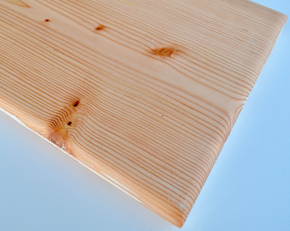 Round Cross Top White Cutting Board handcrafted from Fir hardwood