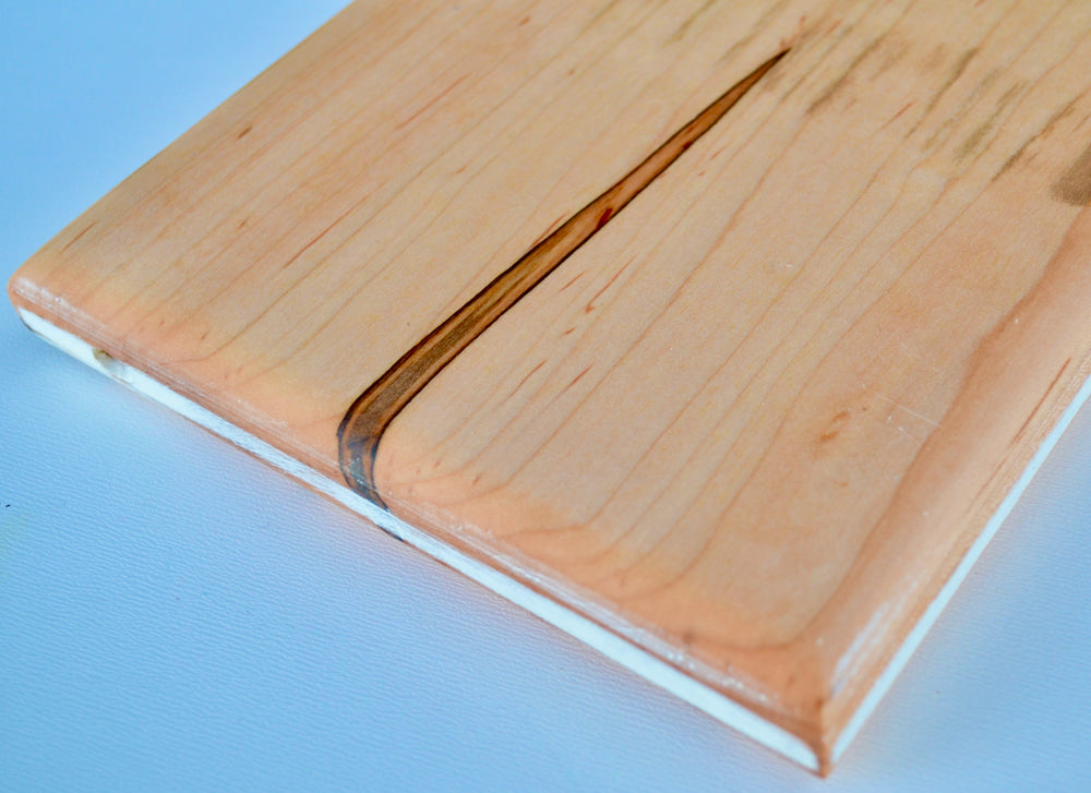 Rustic White Cutting Board handcrafted from Ambrosia Maple hardwood