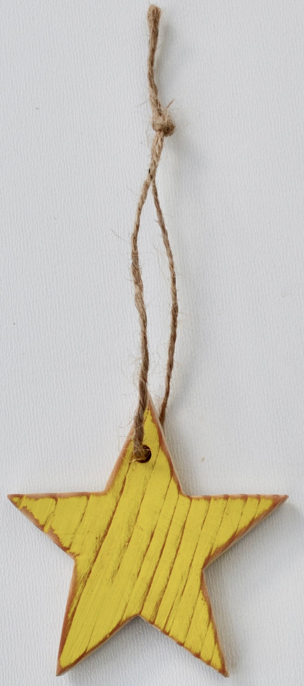 Distressed Yellow Star Ornament, one