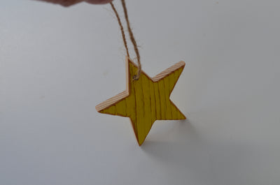 Distressed Yellow Star Ornament, one
