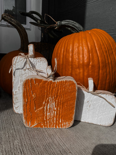 Halloween Pumpkins (Orange + White: Set of 3)