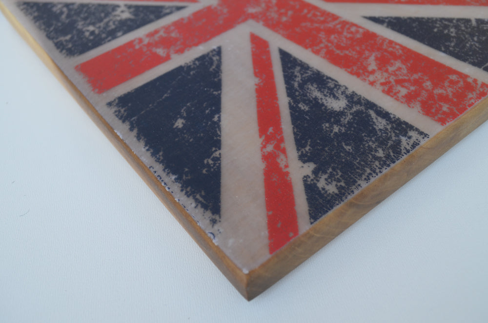 Union Jack Cutting Board: Handcrafted from Rainbow Poplar