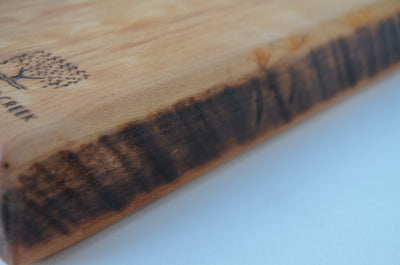 Curly Maple Cutting Board: With Leather Cord