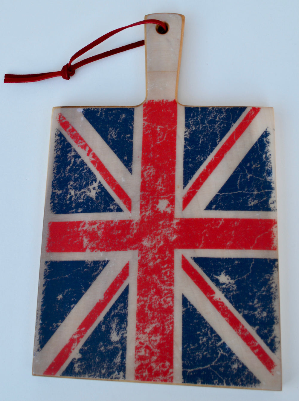 Union Jack Cutting Board: Handcrafted from Rainbow Poplar