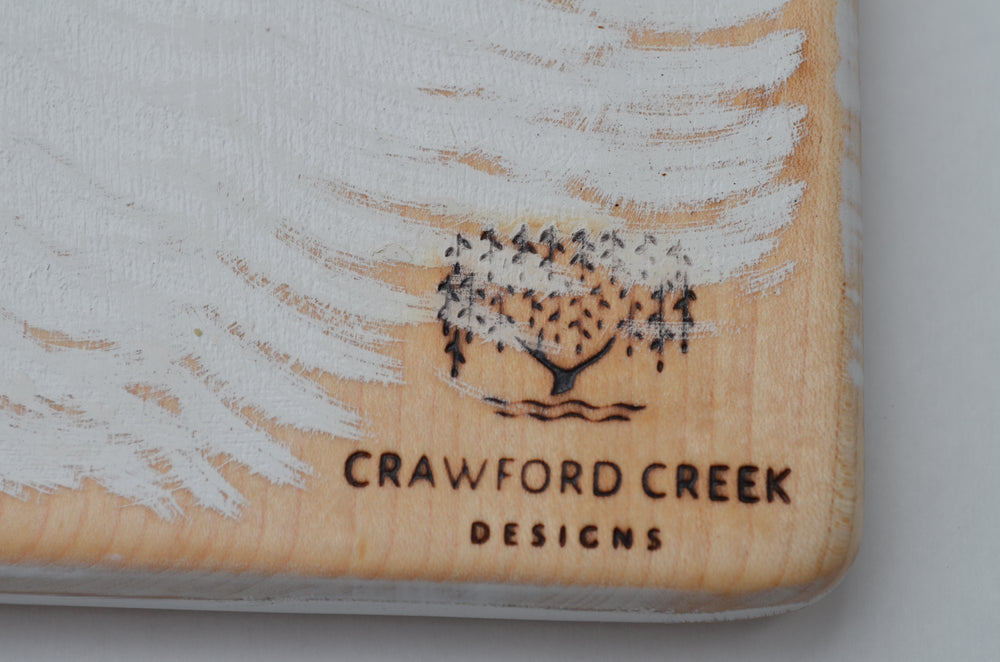 Distressed White Cutting Board: Handcrafted from Ambrosia Maple