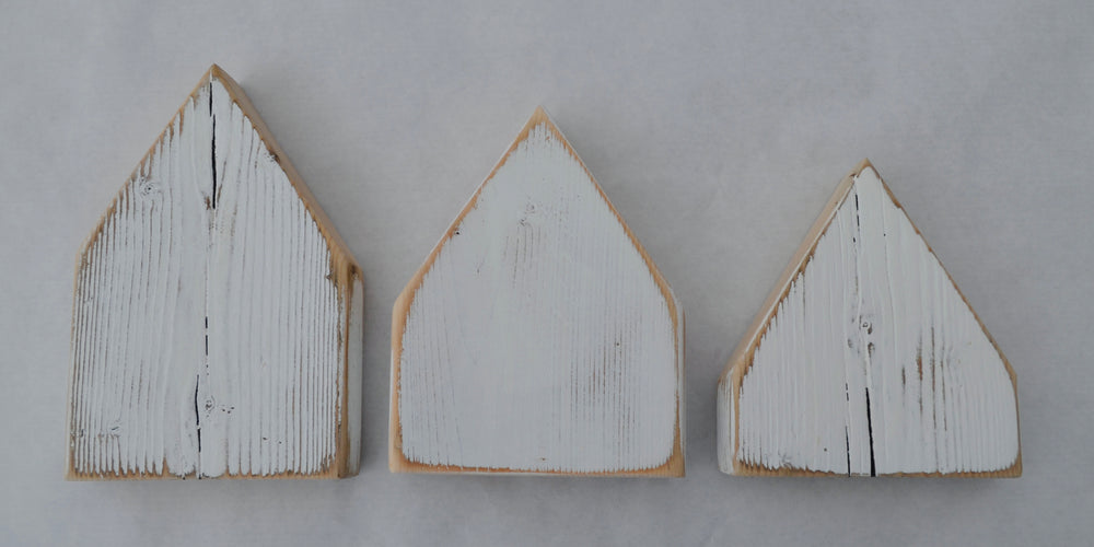 Rustic White Houses (set of 3)