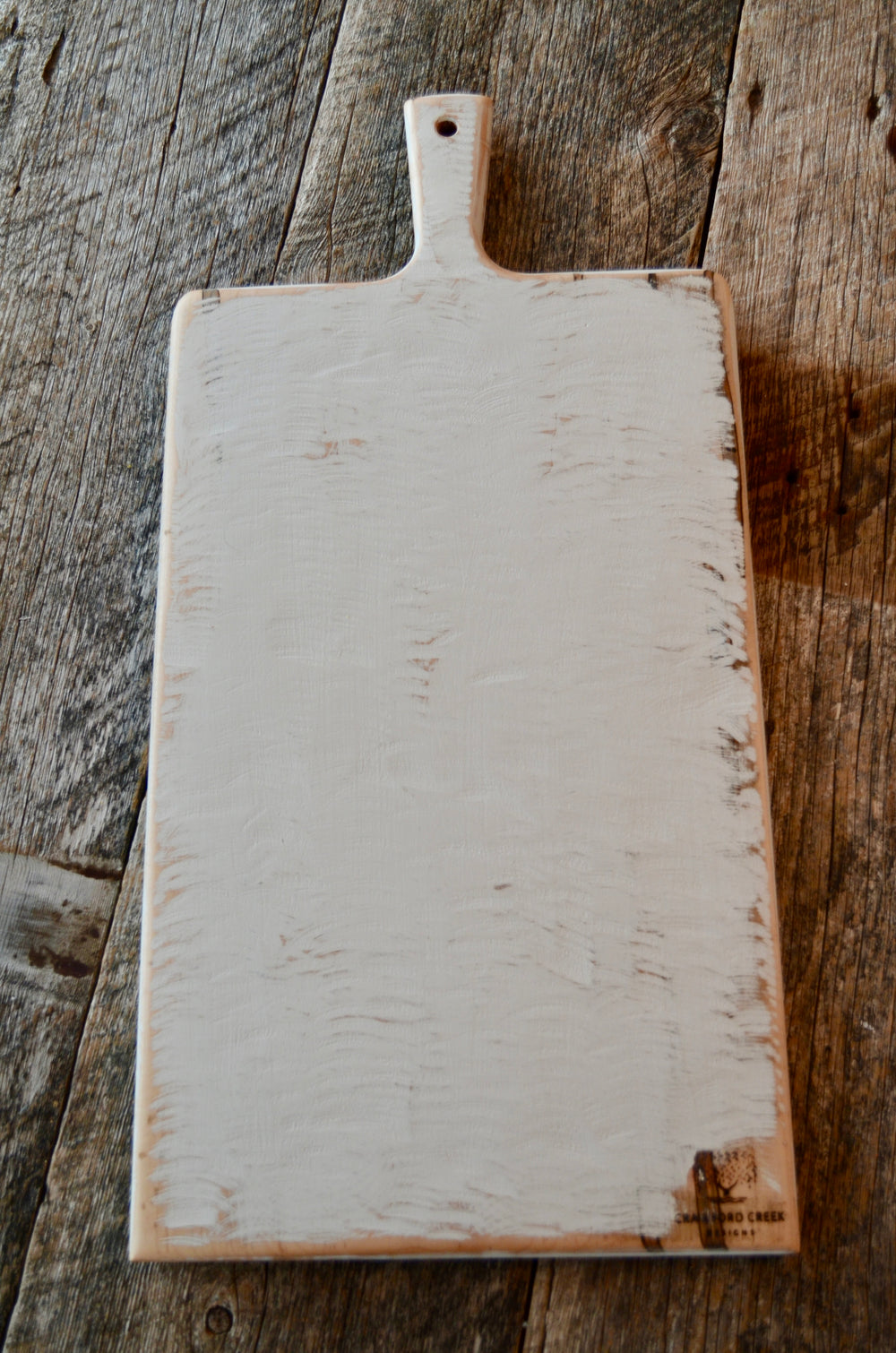 Distressed White Cutting Board: Handcrafted from Ambrosia Maple