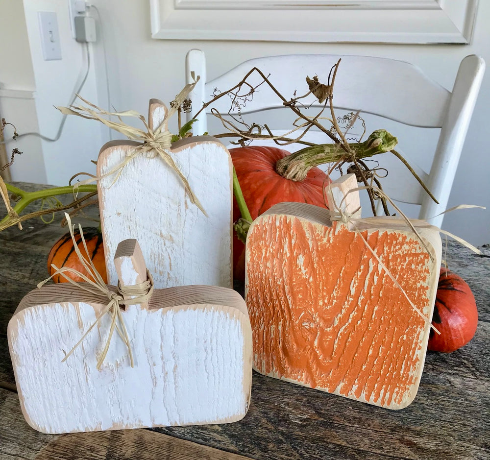 Halloween Pumpkins (Orange + White: Set of 3)